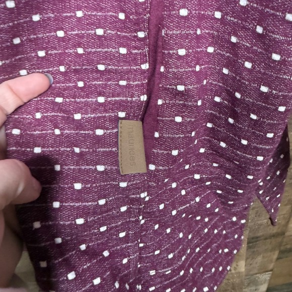 NWT Maurices 3X Purple Polka Dot Striped Sleeve Quarter Zip Pullover Sweatshirt - Picture 2 of 9